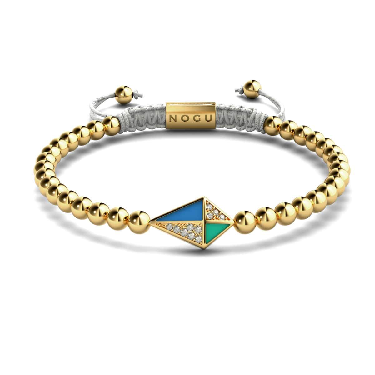 Cerf-volant | Or 18 carats et crème | Émail | Bracelet Charmballa en Cristal de Macramé